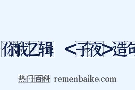 你我乙辑·＜子夜＞造句是什么意思的图片